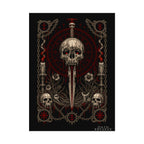 Dark Skull Dagger Poster — Gothic Watercolor Matte Wall Art