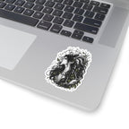 Gothic Nature Woman Kiss-Cut Sticker — Dark Botanical Art Decal