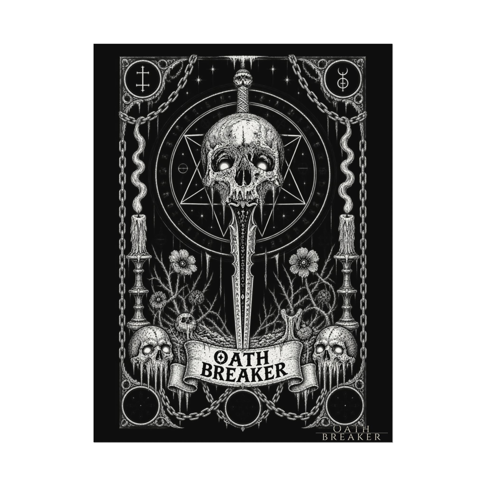 Oath Breaker Skull Dagger Poster — Dark Gothic Wall Art