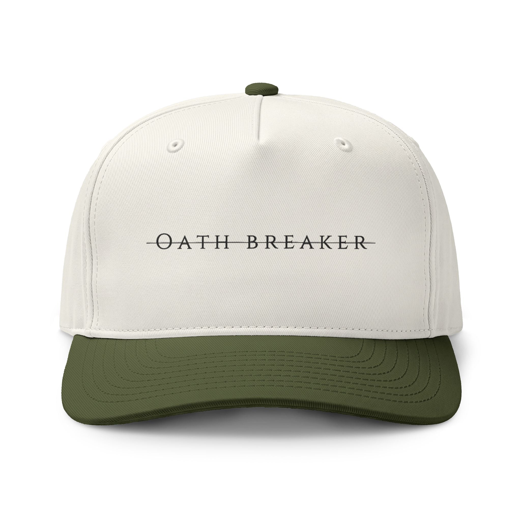 Oath Breaker Two-Tone Cap — Minimalist Text Trucker Hat