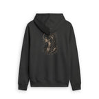 Relaxed Zip Hoodie with Dark Floral Portrait Back Print