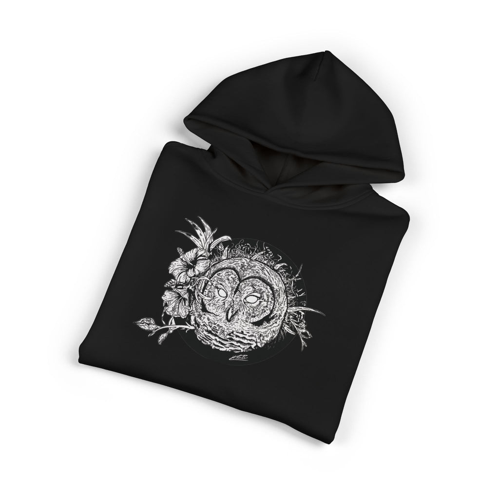 Owl Floral Hoodie — Gothic Botanical Graphic Hoodie