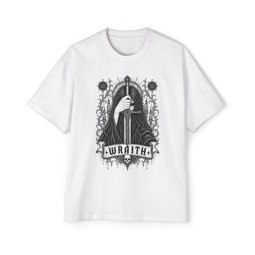 Wraith Graphic Tee — Gothic Skull Sword Design