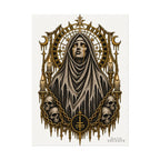 Gothic Nun Skull Art Poster — Textured Watercolor Matte Print