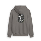Zip Hoodie — Gothic Siren Back Graphic Faded Zip-Up Hoodie
