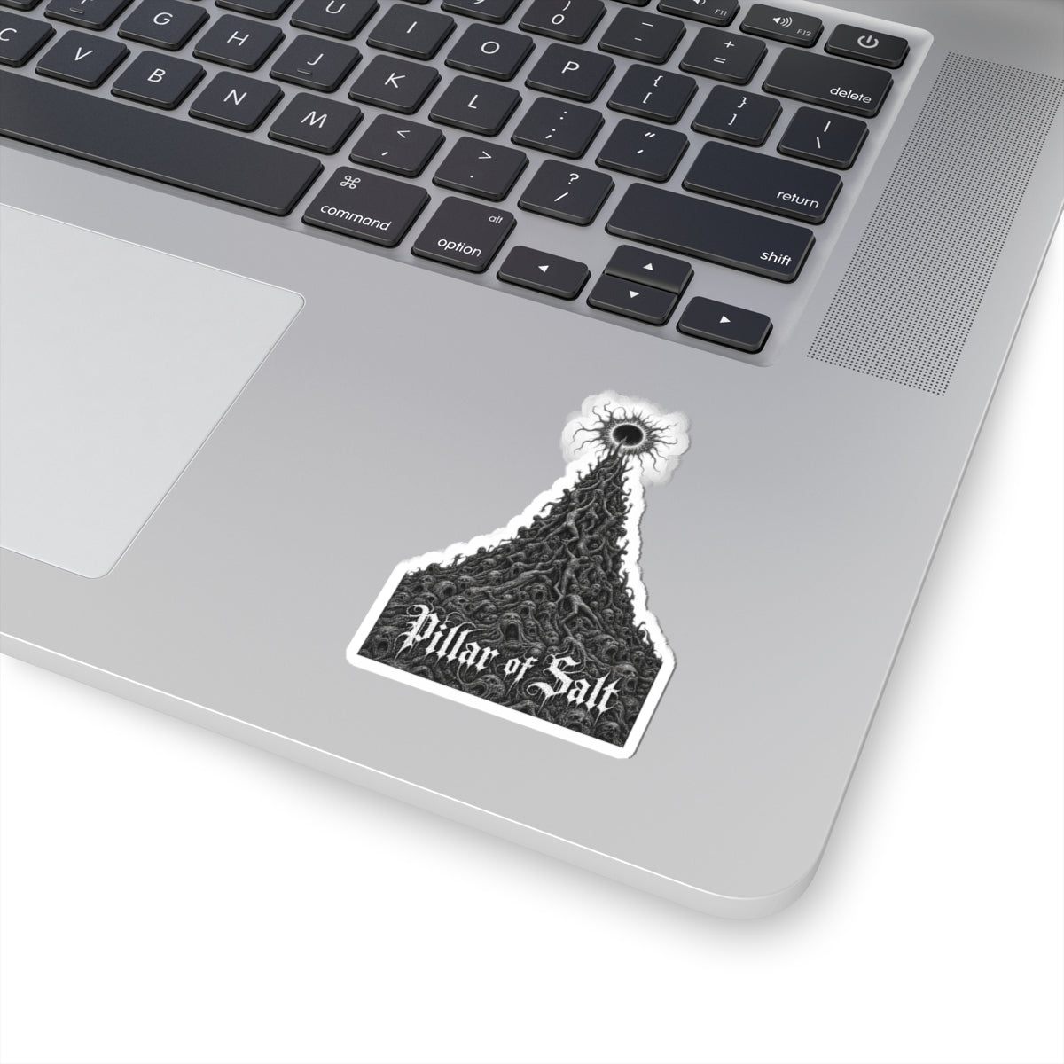 Pillar of Salt Black Metal Sticker — Gothic Kiss-Cut Laptop Decal