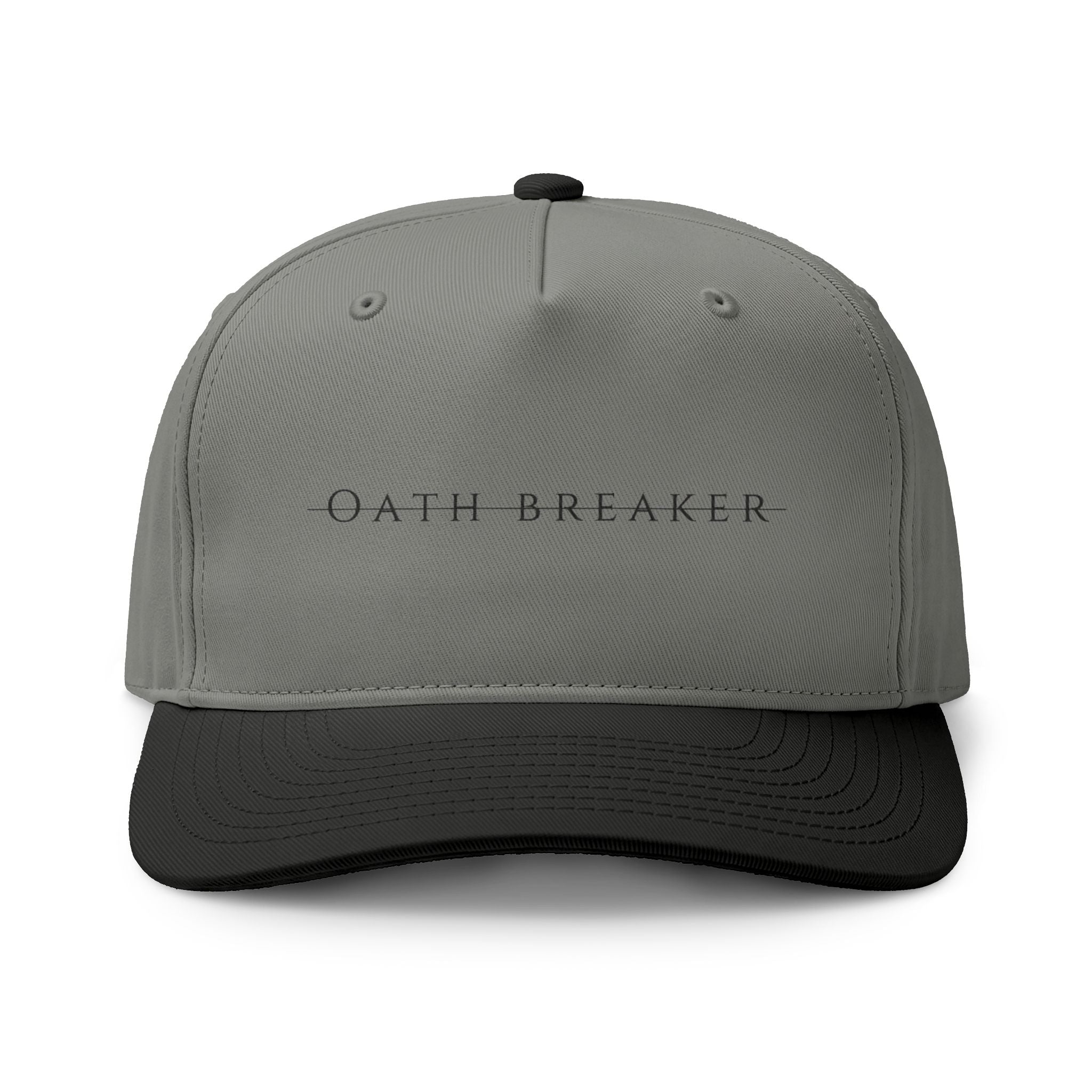Oath Breaker Two-Tone Cap — Minimalist Text Trucker Hat
