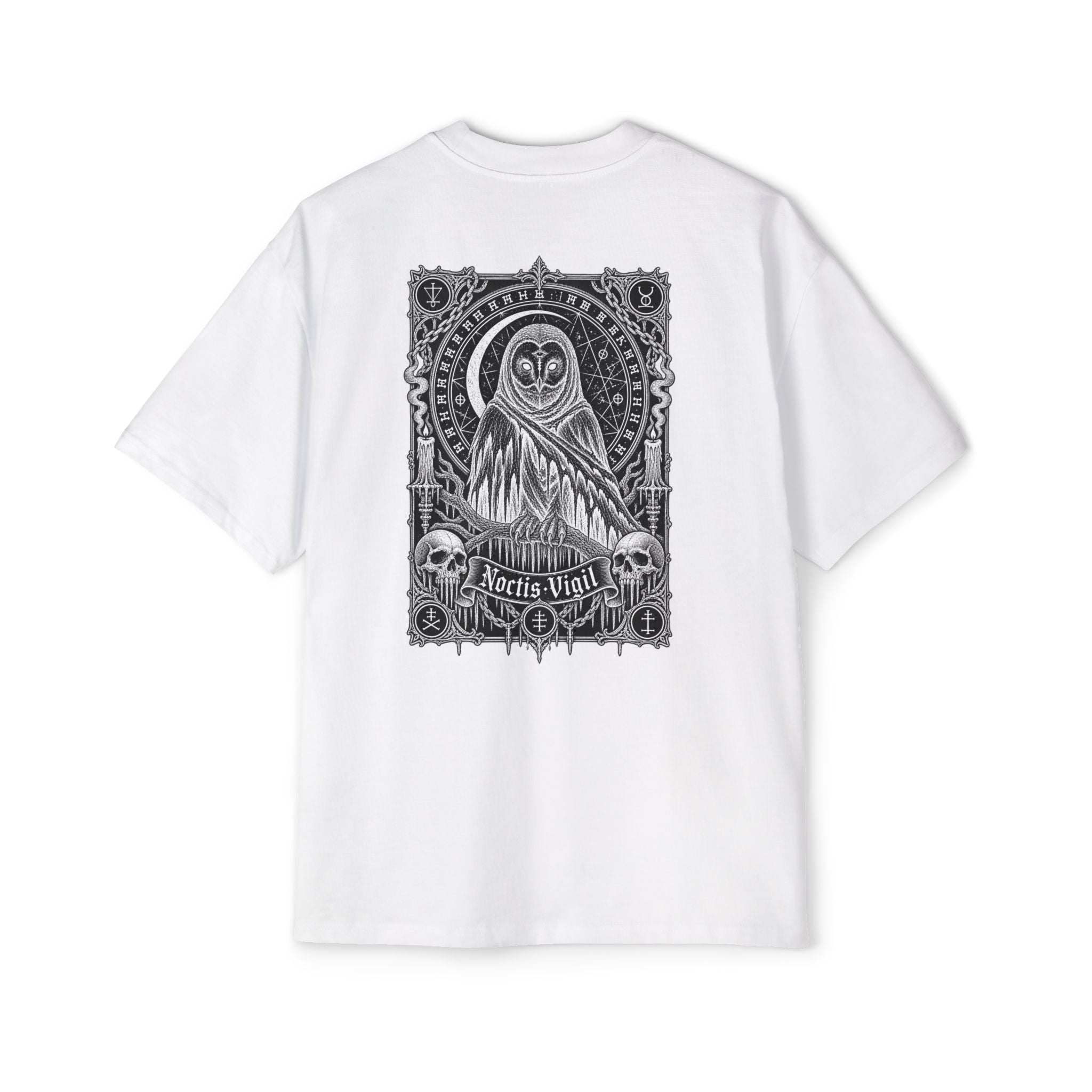 Owl Reaper Graphic Tee — 'Aerius Mort' Oversized Men's T-Shirt