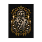 Gothic Nun Skull Art Poster — Dark Occult Watercolor Matte Print