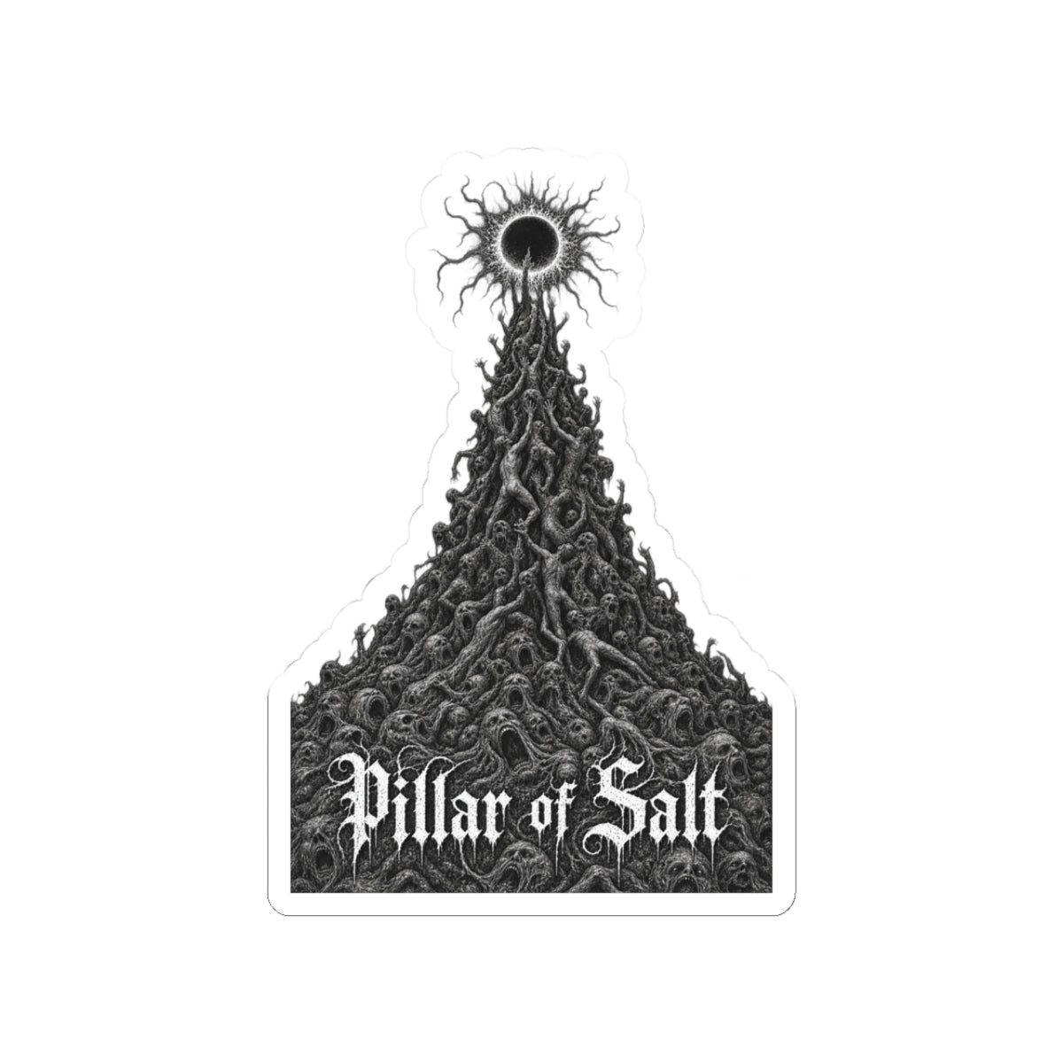 Pillar of Salt Black Metal Sticker — Gothic Kiss-Cut Laptop Decal