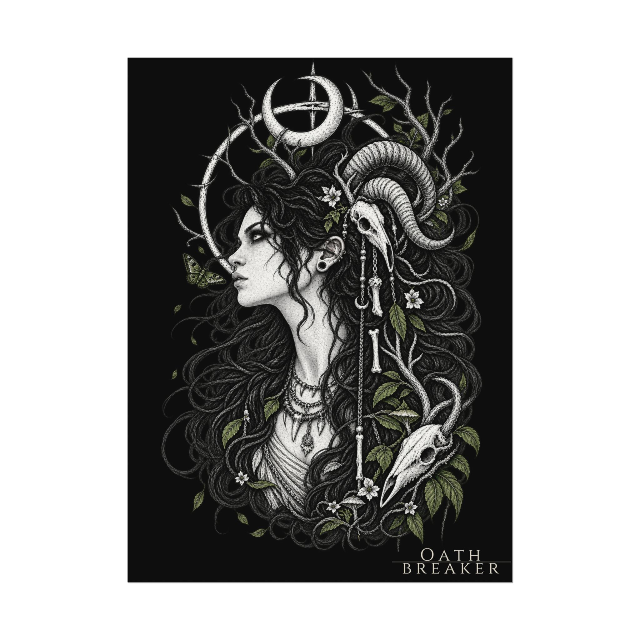 Occult Goddess Art Poster — 'Oathbreaker' Watercolor Matte Print