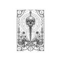 Oath Breaker Skull Dagger Sticker — Gothic Tarot-Style Kiss-Cut Decal