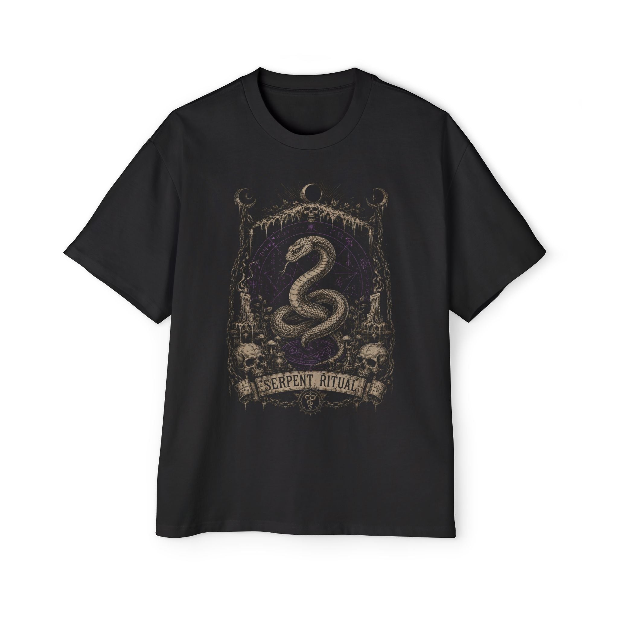 Occult Serpent Ritual T-Shirt — Vintage Snake Graphic Tee