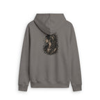 Relaxed Zip Hoodie with Dark Floral Portrait Back Print