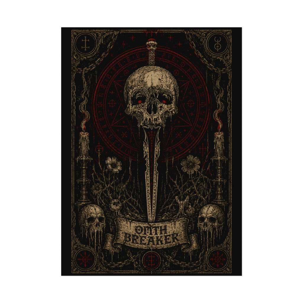 Oath Breaker Skull Poster — Gothic Textured Watercolor Art Print