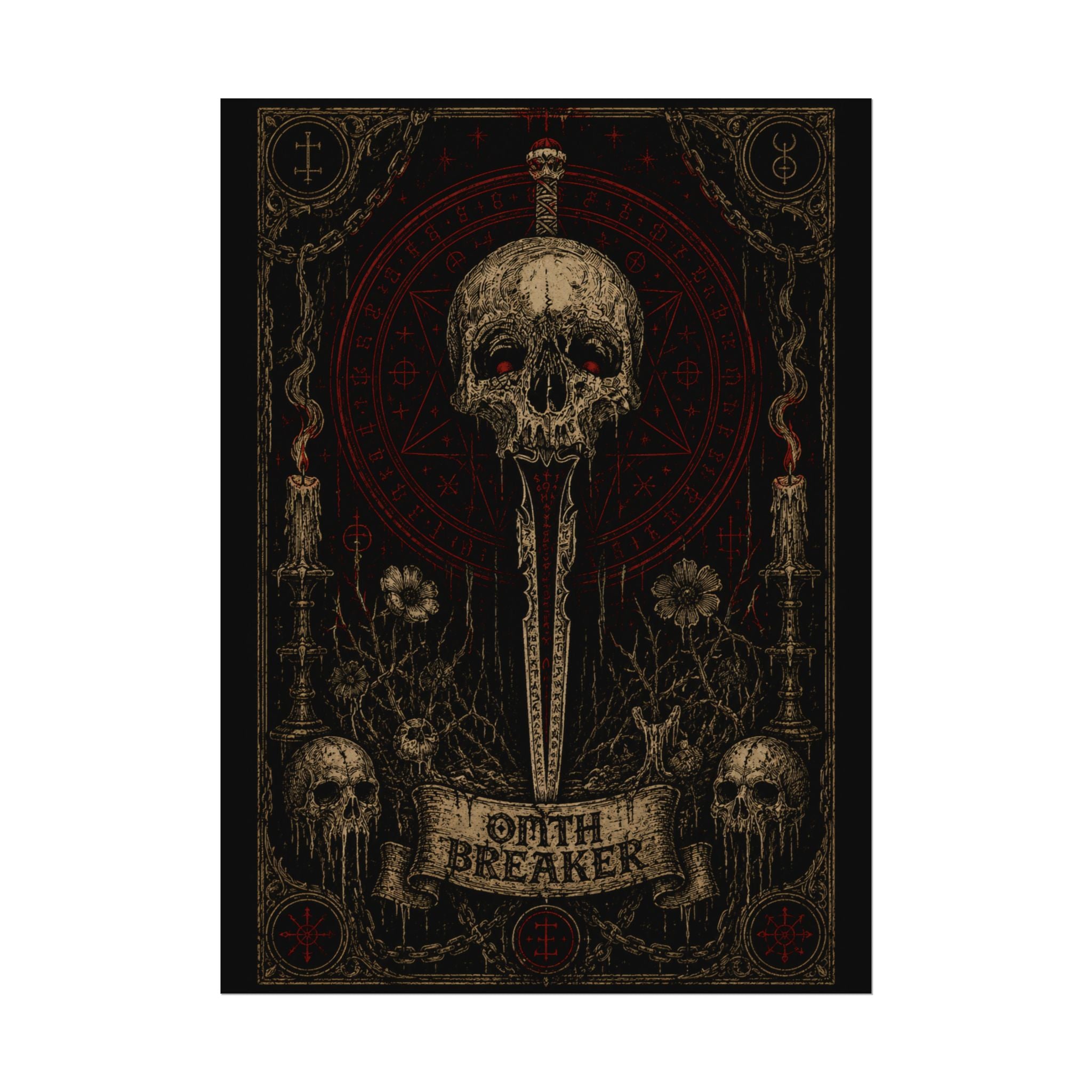 Oath Breaker Skull Poster — Gothic Textured Watercolor Art Print
