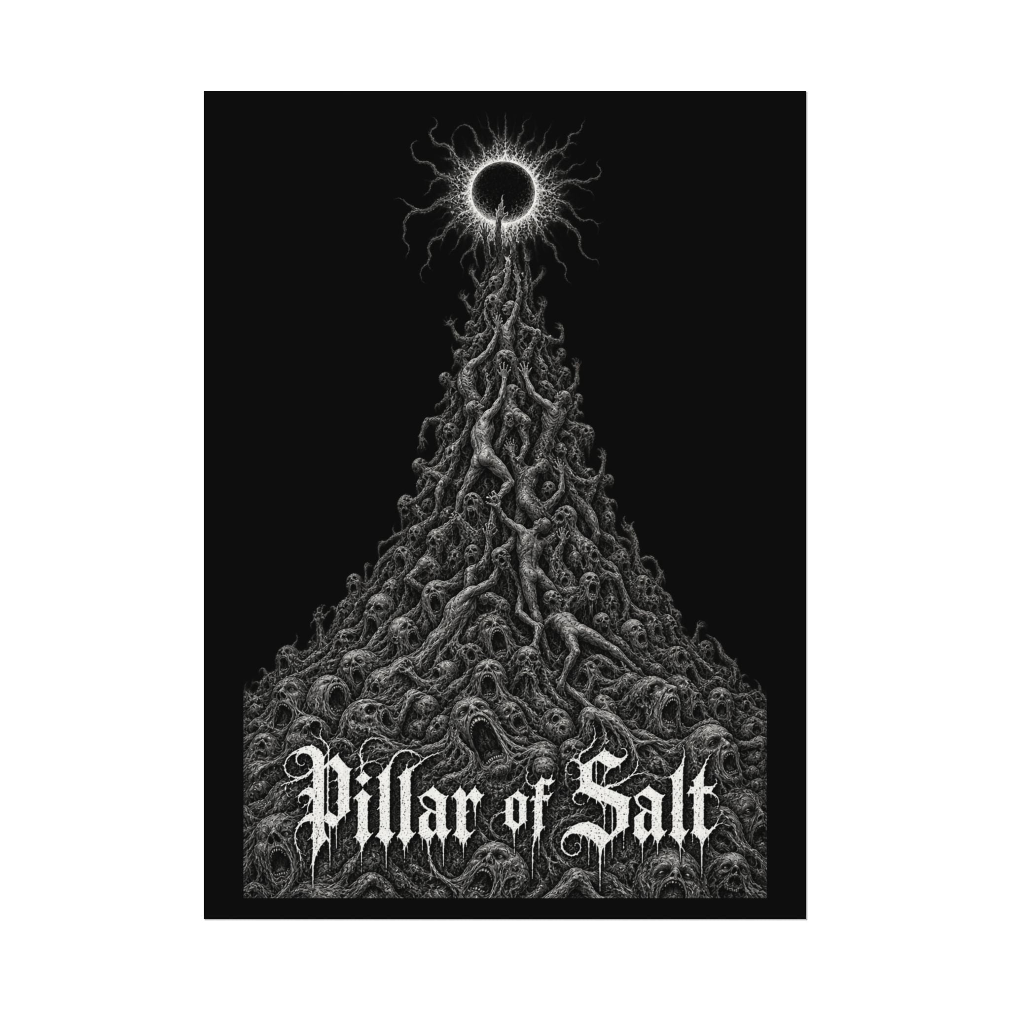 Pillar of Salt Dark Art Poster — Textured Matte Watercolor Print