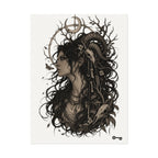 Mystic Ram Goddess Poster — Textured Watercolor Matte Art Print