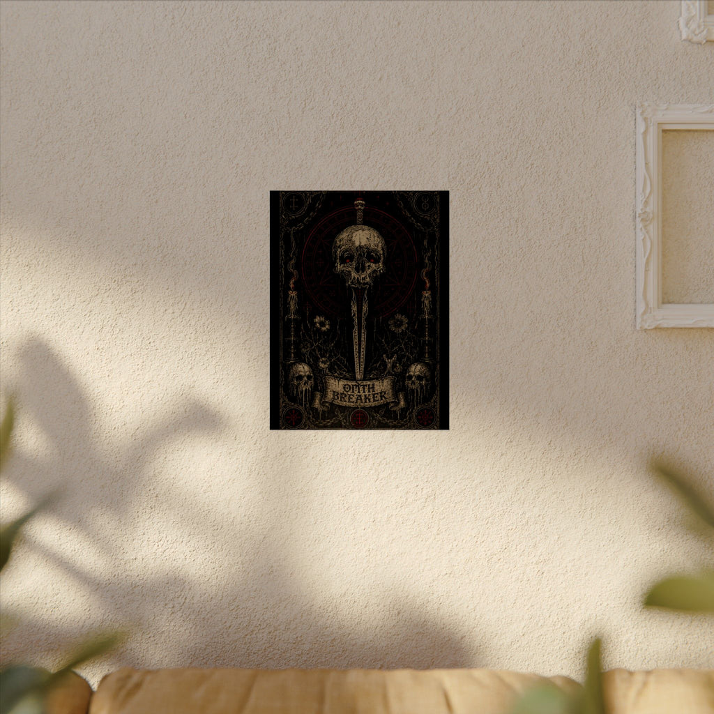Oath Breaker Skull Poster — Gothic Textured Watercolor Art Print