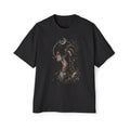 Occult Goddess Graphic Tee — Moon & Horned Headdress Oversized T-Shirt