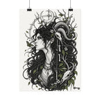 Occult Goddess Art Poster — Textured Watercolor Matte Print