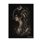 Gothic Moon Goddess Matte Poster — Textured Watercolor Oathbreaker Art