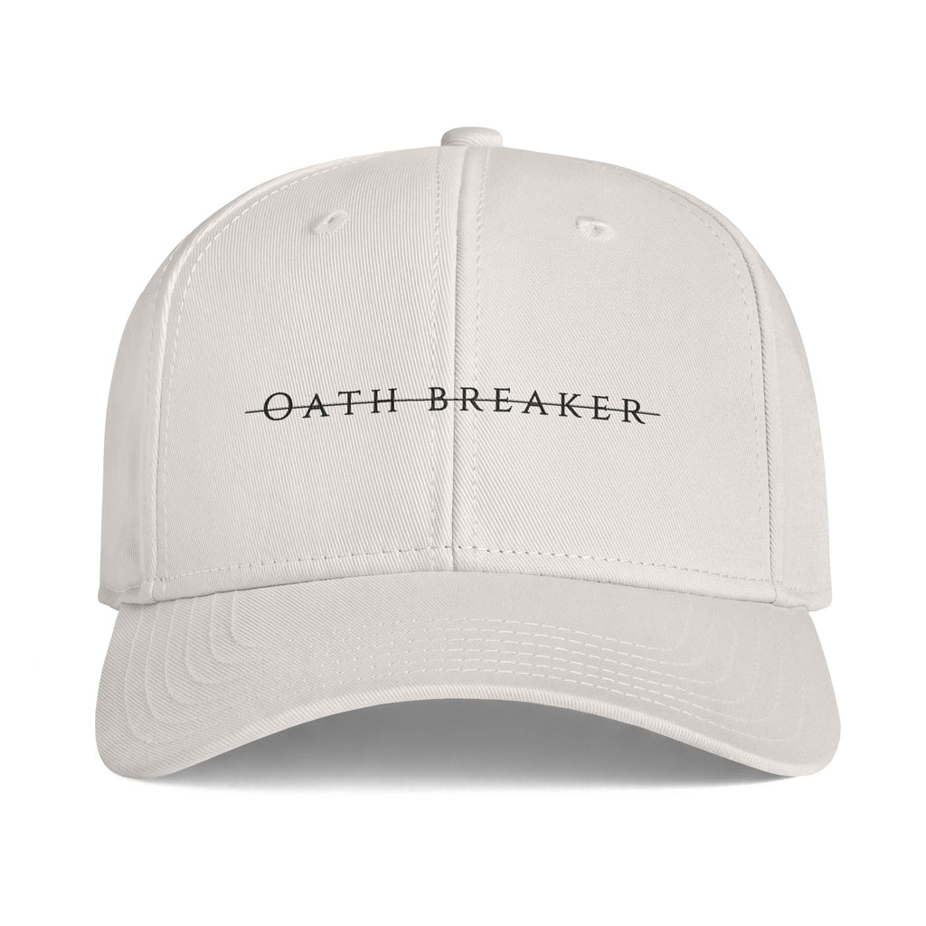 Oath Breaker Cap — Minimal Strikethrough Text Baseball Hat