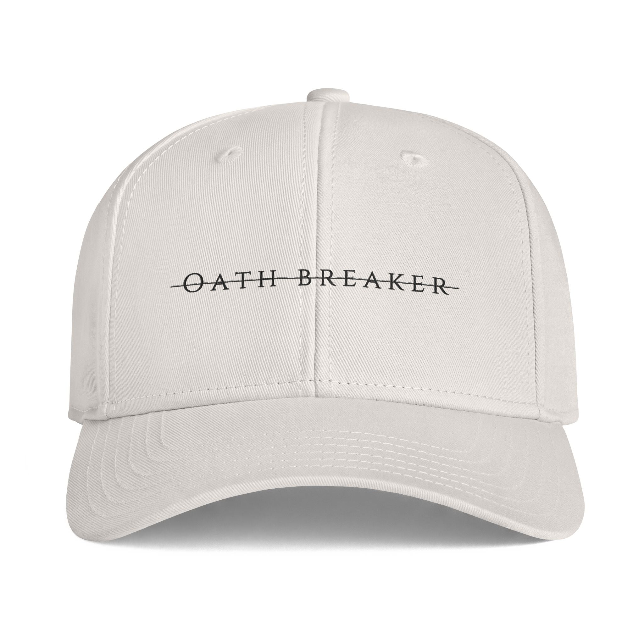Oath Breaker Cap — Minimal Strikethrough Text Baseball Hat