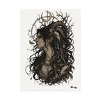 Mystic Ram Goddess Poster — Textured Watercolor Matte Art Print