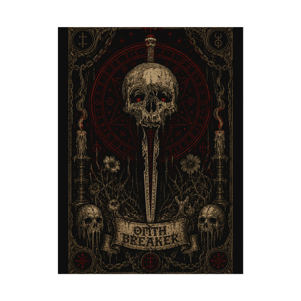Oath Breaker Skull Poster — Gothic Textured Watercolor Art Print