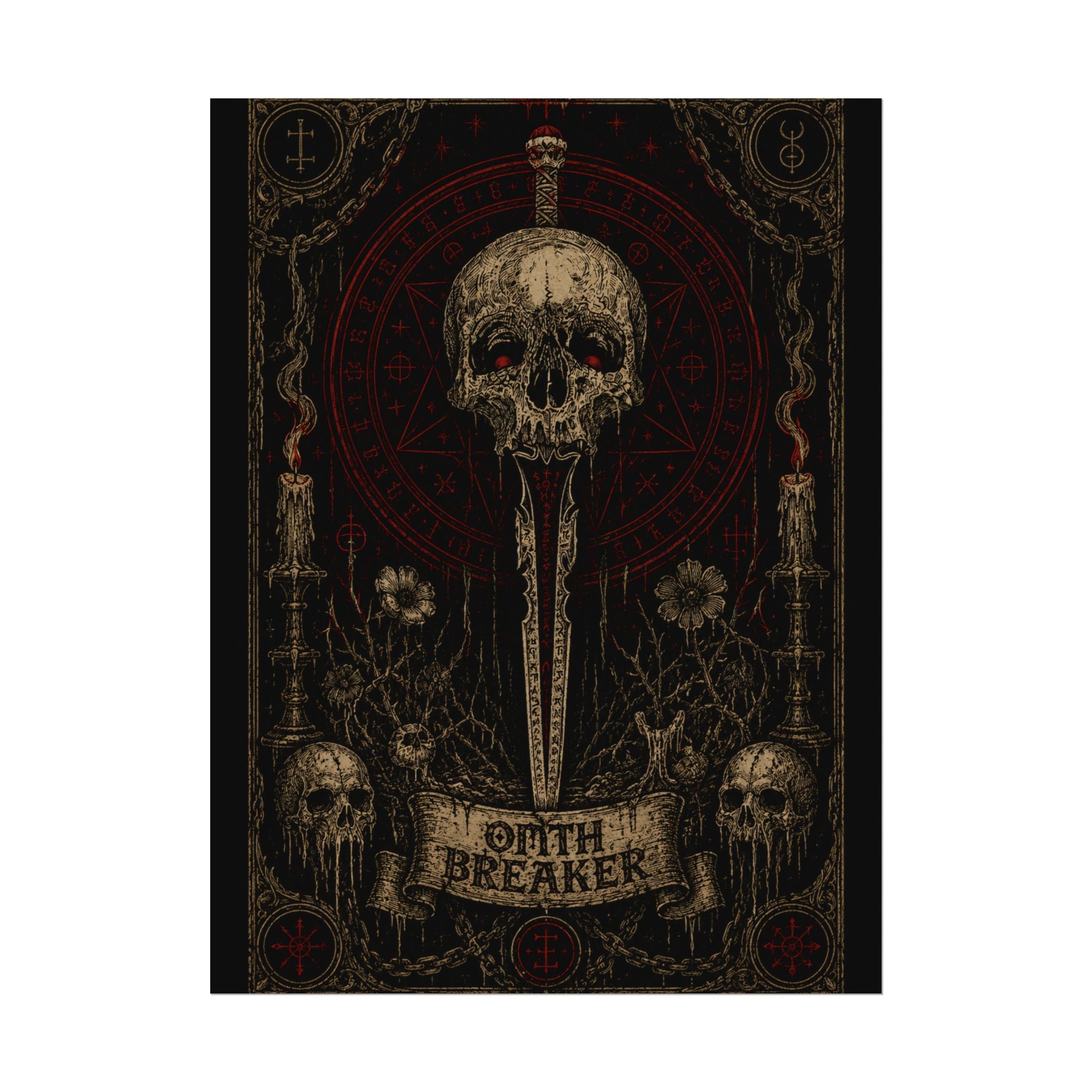 Oath Breaker Skull Poster — Gothic Textured Watercolor Art Print