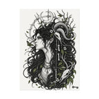 Occult Goddess Art Poster — Textured Watercolor Matte Print