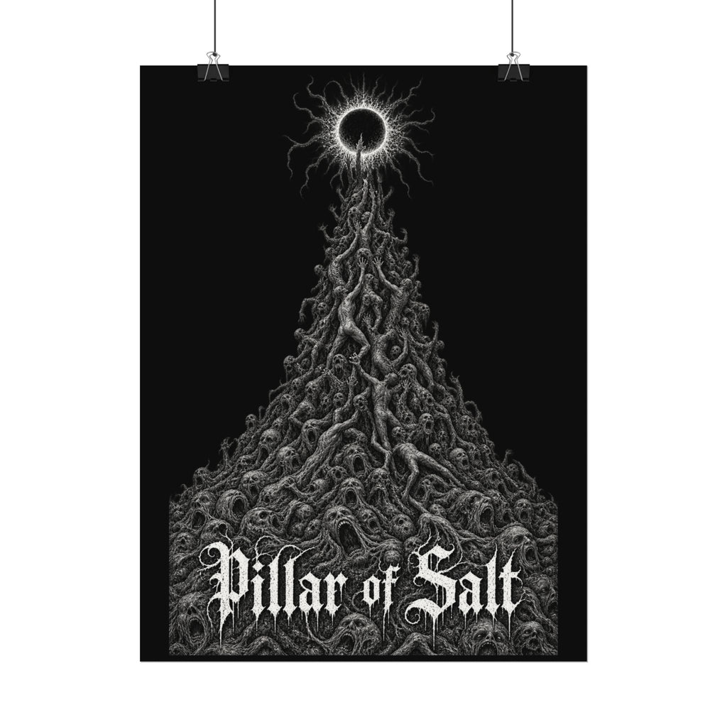 Pillar of Salt Dark Art Poster — Textured Matte Watercolor Print