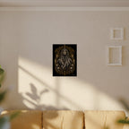 Gothic Veiled Figure Poster — Occult Skull Art Print (Textured Watercolor Matte)