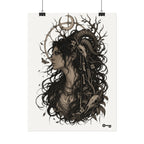Mystic Ram Goddess Poster — Textured Watercolor Matte Art Print