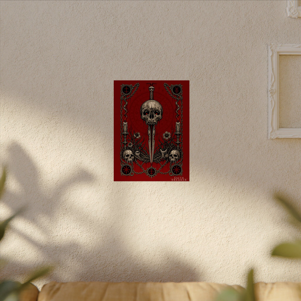 Skull Dagger Art Poster — Dark Gothic Matte Wall Print