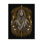 Gothic Nun Skull Art Poster — Dark Occult Watercolor Matte Print