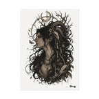 Mystic Ram Goddess Poster — Textured Watercolor Matte Art Print