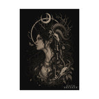 Gothic Moon Goddess Matte Poster — Textured Watercolor Oathbreaker Art
