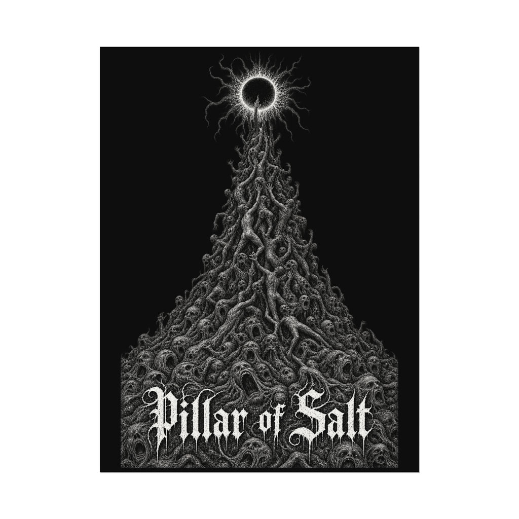 Pillar of Salt Dark Art Poster — Textured Matte Watercolor Print