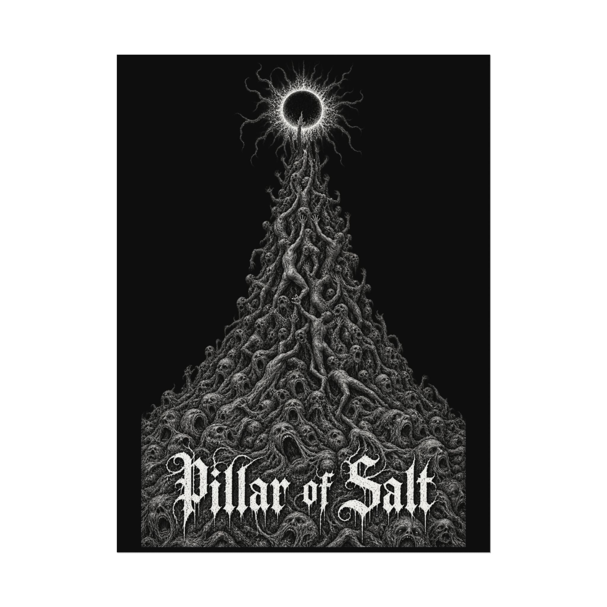 Pillar of Salt Dark Art Poster — Textured Matte Watercolor Print