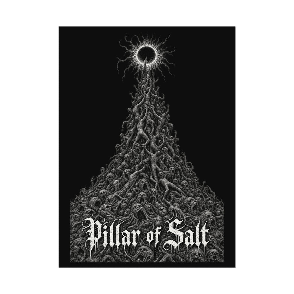 Pillar of Salt Dark Art Poster — Textured Matte Watercolor Print