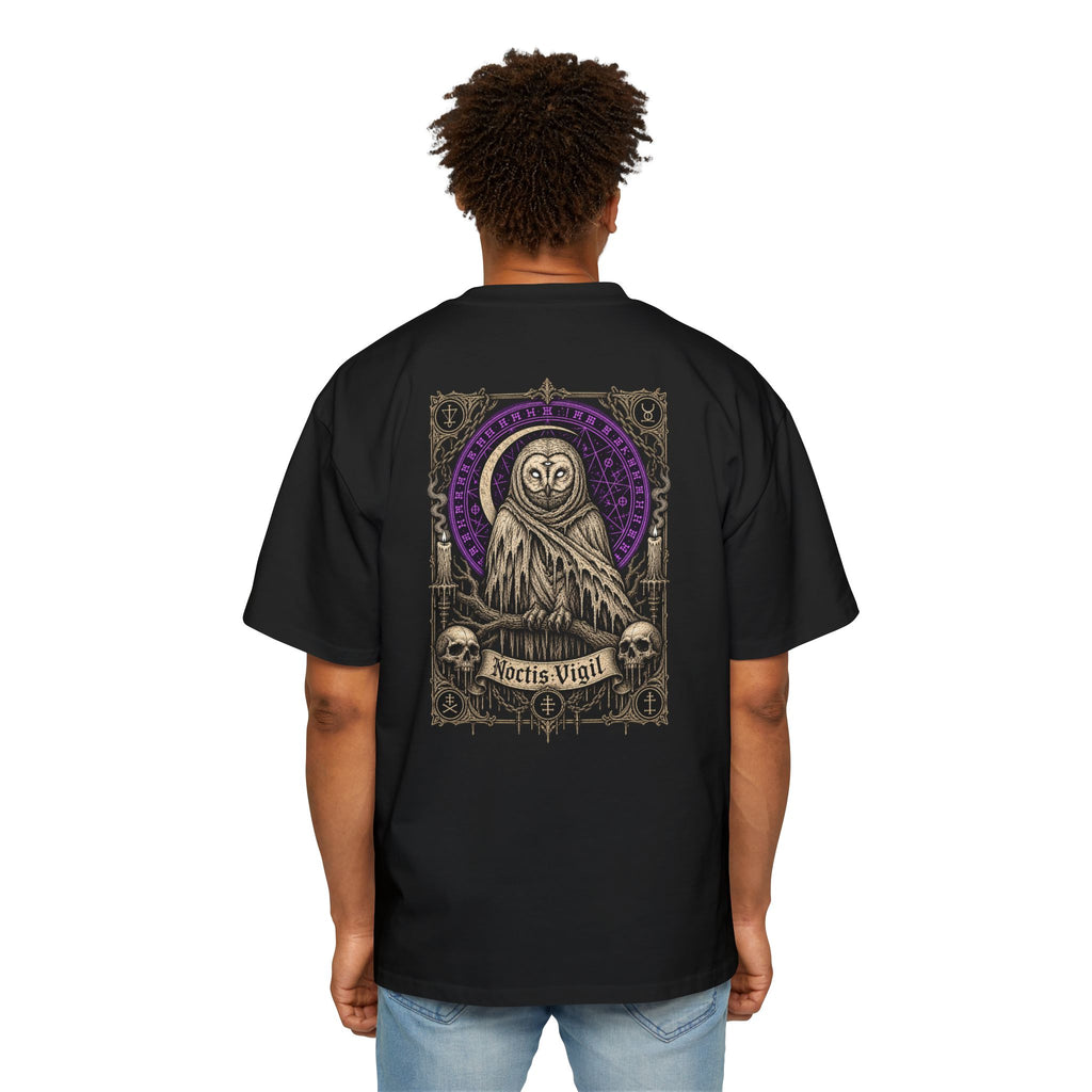 Owl Reaper Graphic Tee — 'Aerius Mort' Oversized Men's T-Shirt