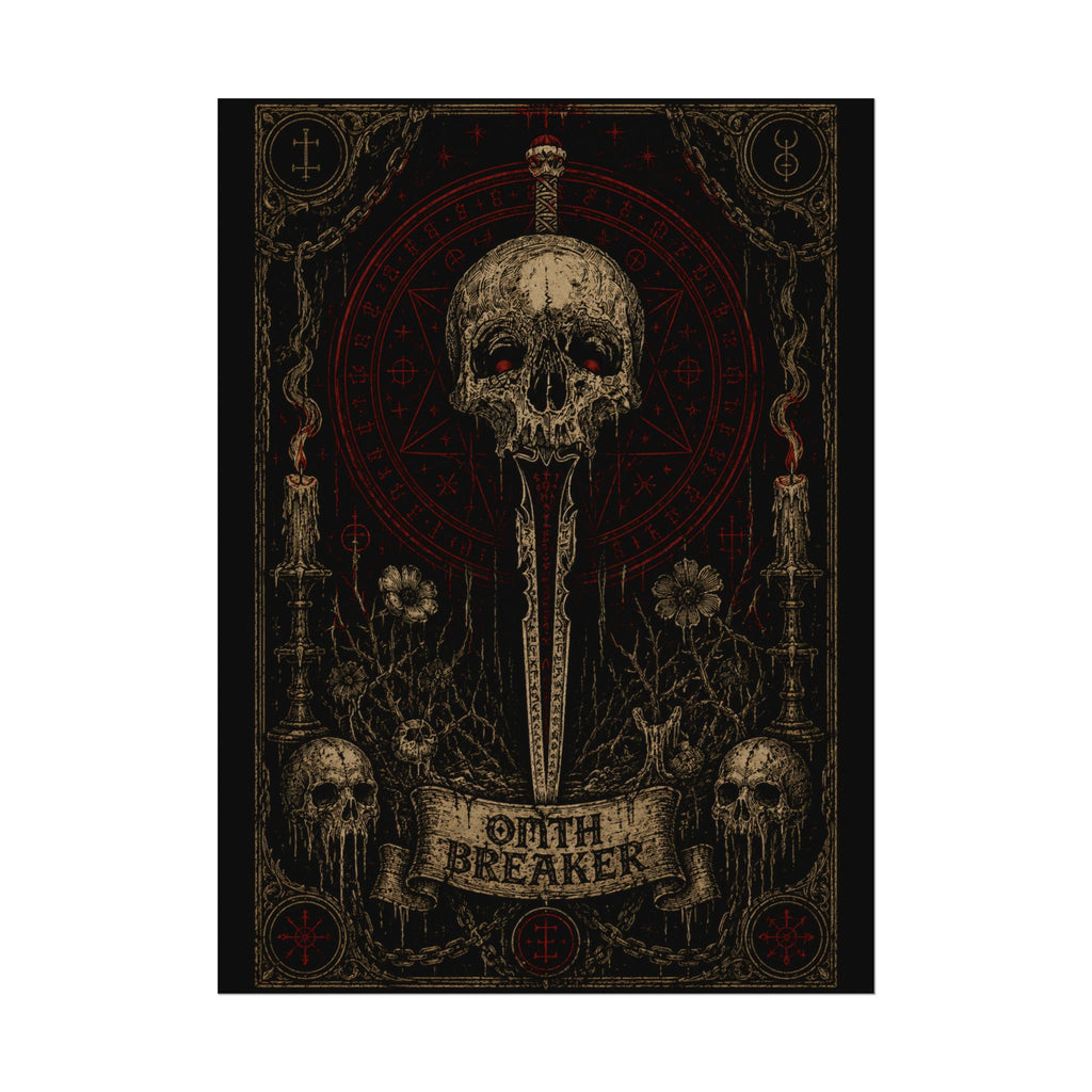 Oath Breaker Skull Poster — Gothic Textured Watercolor Art Print
