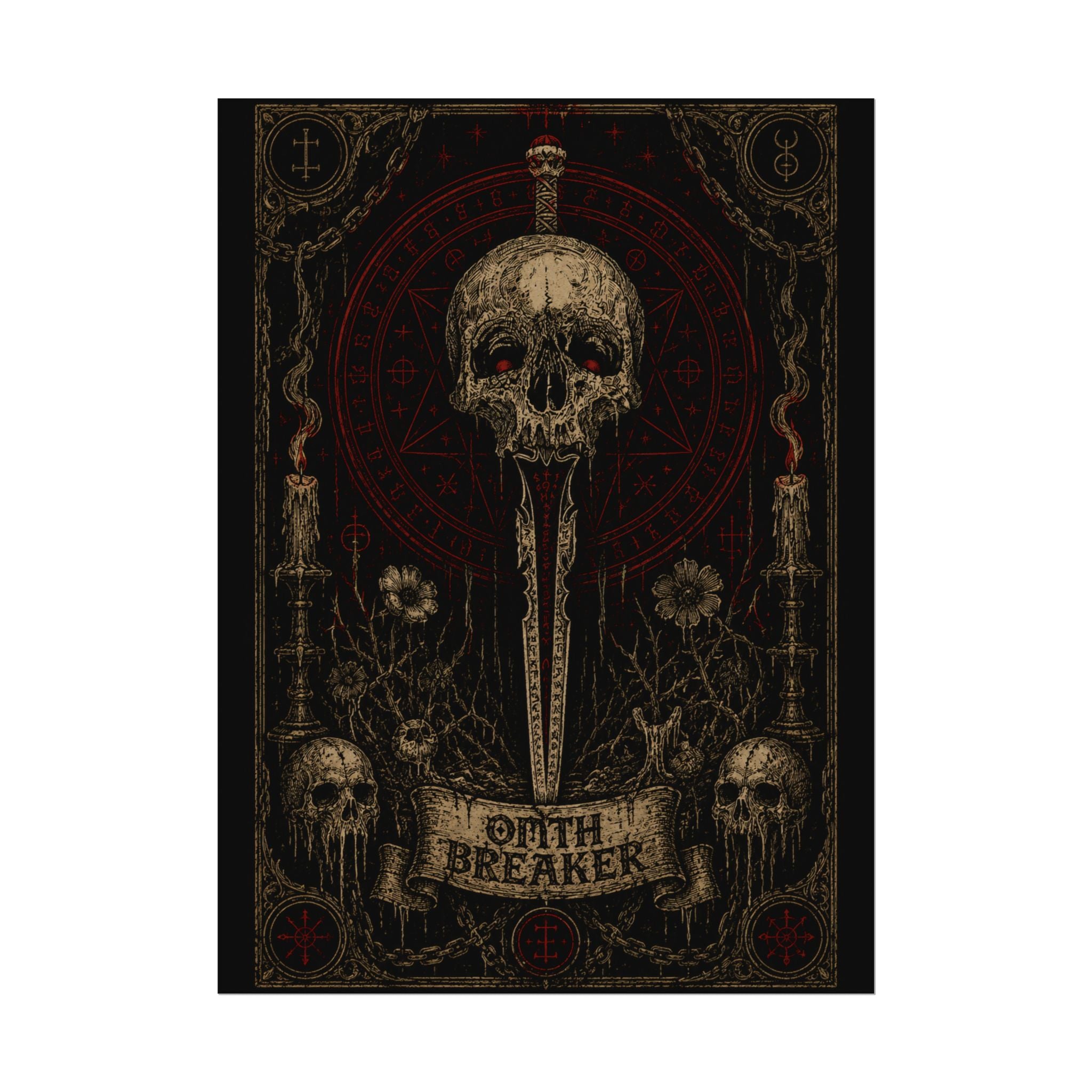 Oath Breaker Skull Poster — Gothic Textured Watercolor Art Print