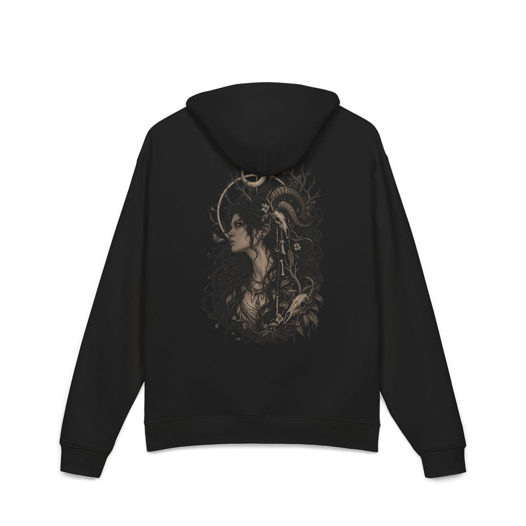 Graphic Hoodie — "Stay Dreamer" Gothic Portrait Back Print