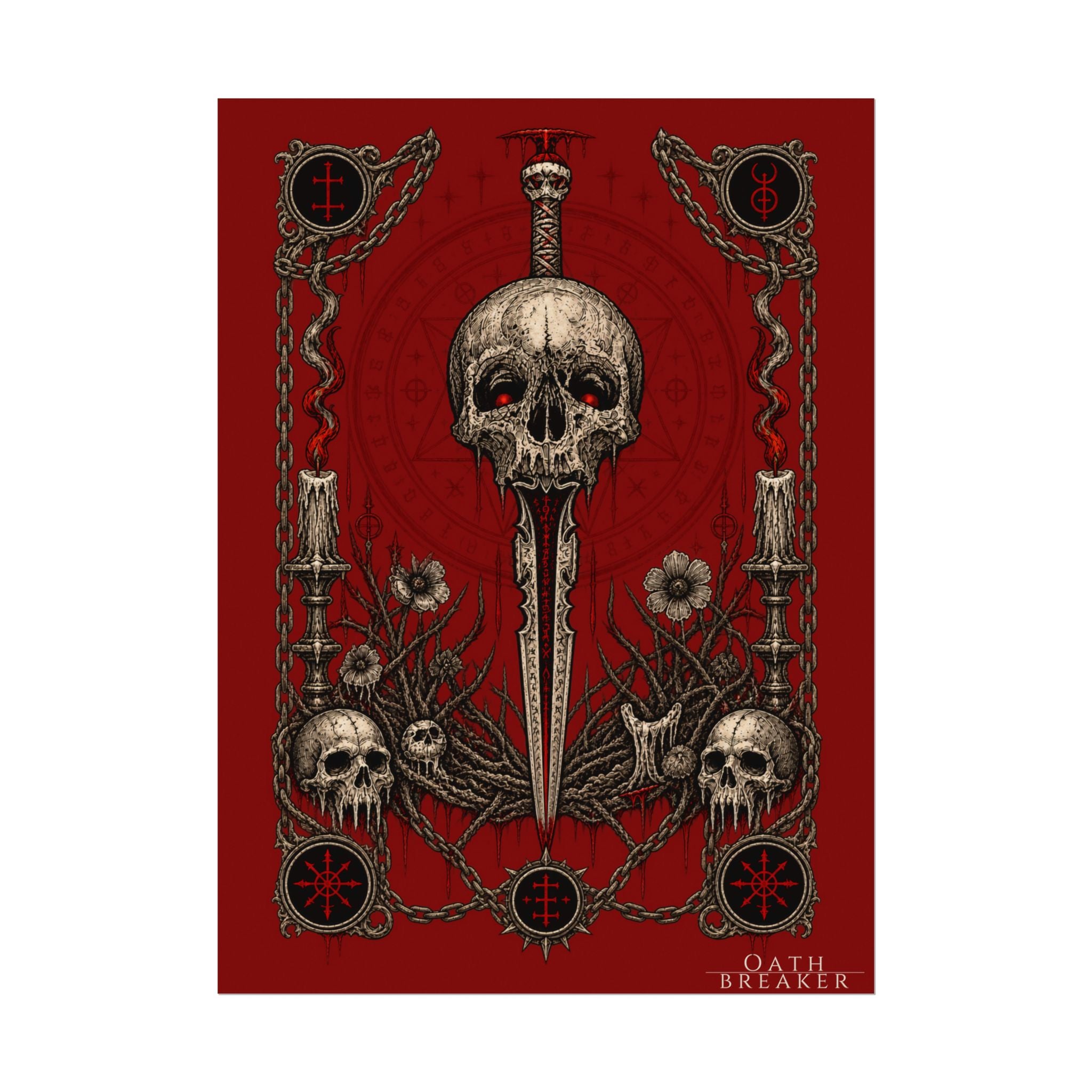 Skull Dagger Art Poster — Dark Gothic Matte Wall Print