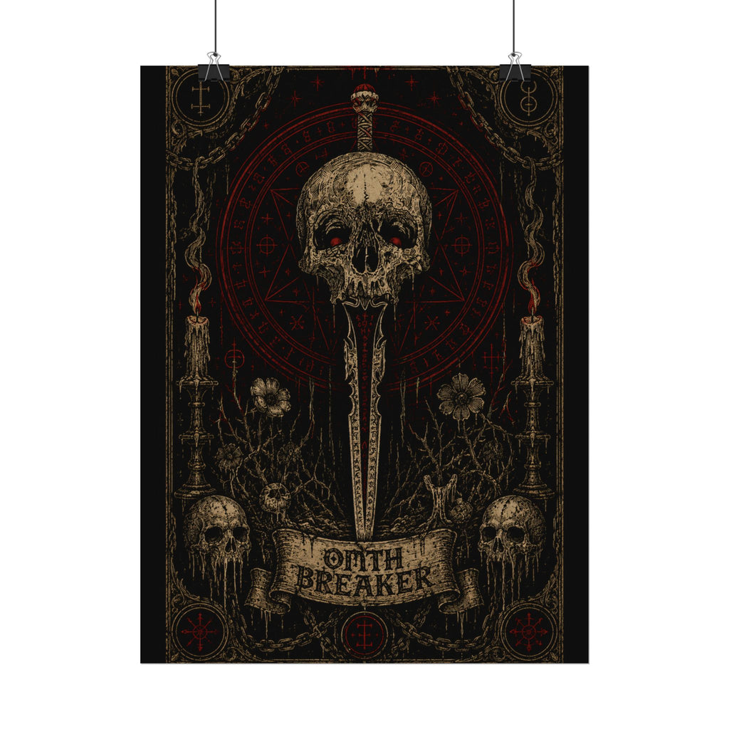 Oath Breaker Skull Poster — Gothic Textured Watercolor Art Print