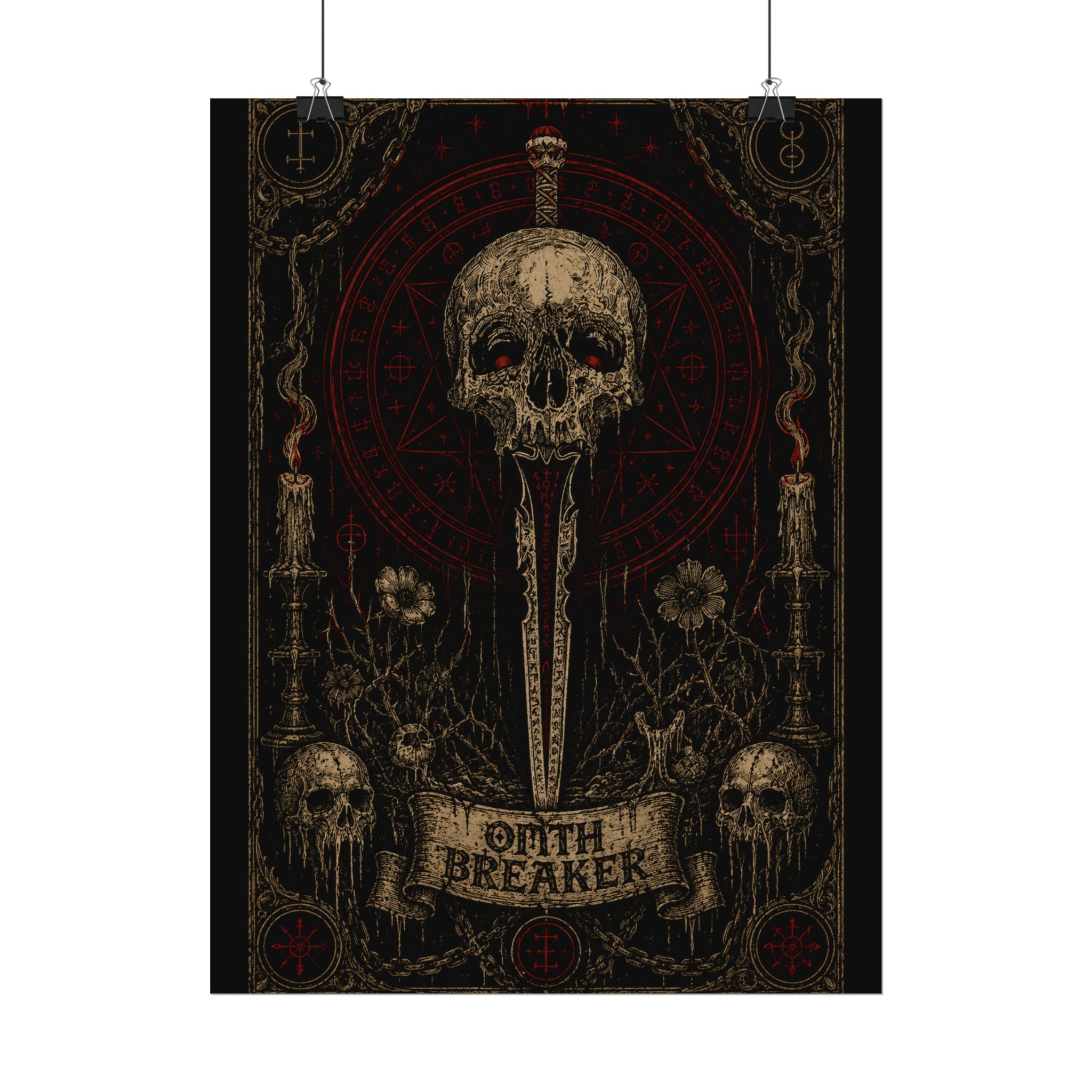 Oath Breaker Skull Poster — Gothic Textured Watercolor Art Print