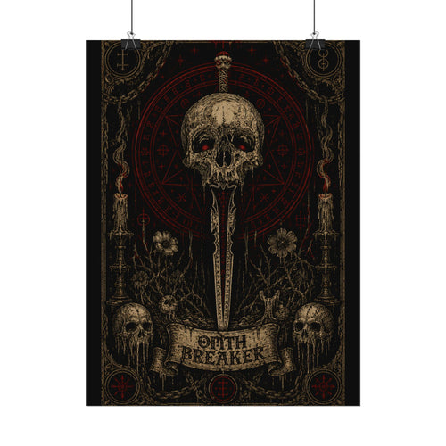 Oath Breaker Skull Poster — Gothic Textured Watercolor Art Print
